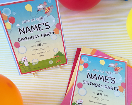 Toopy and Binoo birthday party invite